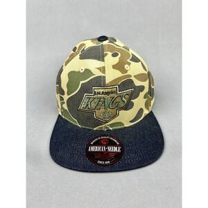 LA Kings American Needle Camo & Denim Strapback Cap Adjustable‎ Hat NEW